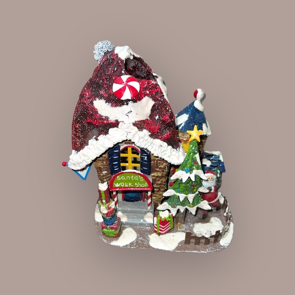 Santa’s Workshop’ 9” Metal Tea Light Display - Picture 3 of 16